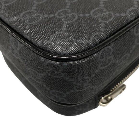 Auth GUCCI GG Supreme, Interlocking G 672952 Black Gray PVC Leather - - Picture 5 of 16